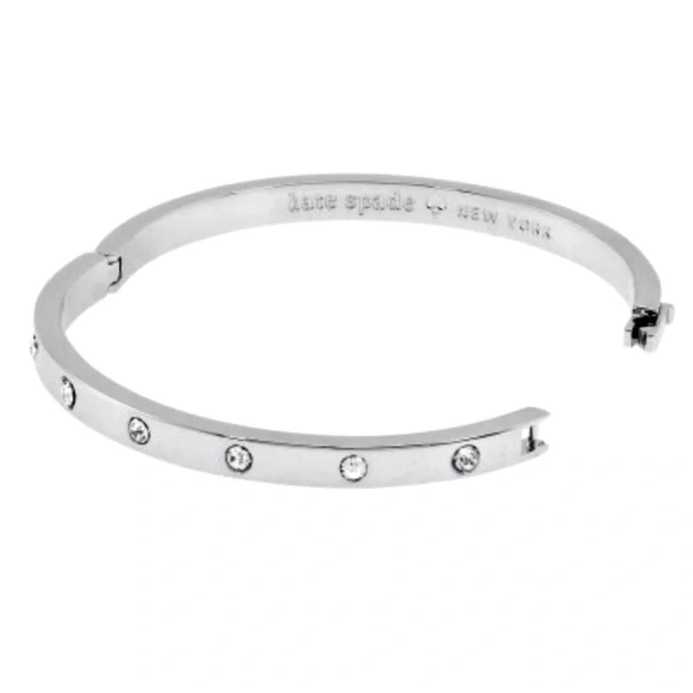 KATE SPADE • Silver Set In Stone Bangle Bracelet - Picture 3 of 9